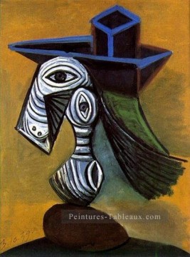  bleu - Femme au chapeau bleu 1960 Cubisme